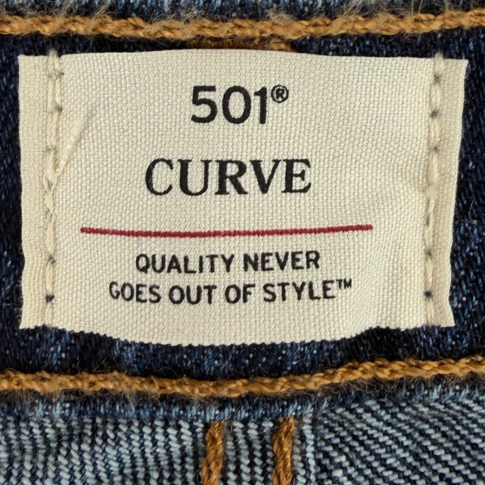 Levi's Jeans Womens 26x30 Dark Indigo 501 Curve Straight Leg High Rise Stretch - Picture 5 of 11